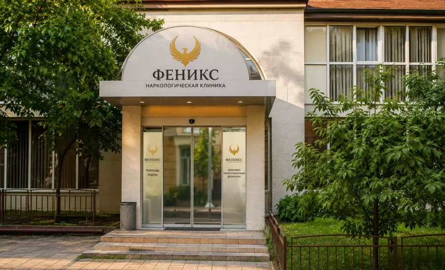 Вход в наркологическую клинику «Феникс» во Ртищеве